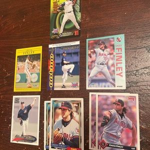 Set of 9 Chuck Finley Baseball cards ￼Angels